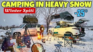 Vlog 361💢CAR CAMPING IN HEAVY SNOW FALL 🥶 25 main bnaye Rajma chawal 🤗 [upl. by Lymann103]