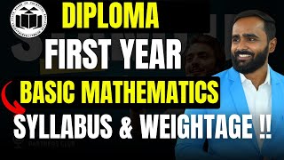 DIPLOMA FIRST YEAR BASIC MATHEMATICS SYLLABUS AND WEIGHTAGEMSBTEPRADEEP GIRI SIR [upl. by Ordnasil240]