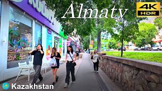 Almaty Walking Tour  Early evening walk in the center of the Almaty  Kazakhstan🇰🇿  4K HDR [upl. by Sitof]