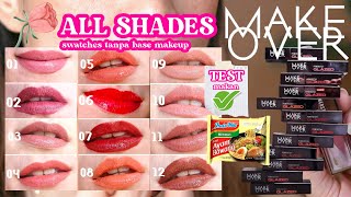 LENGKAP SEMUA 12 warna make over glazedlock lip pigmentswatches tanpa base makeup part 3 [upl. by Nytsirt]