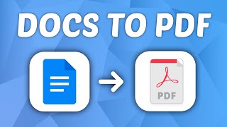 How to Convert Google Docs To PDF [upl. by Irrahs]