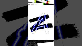 Neon A easy letter drawing ideas for kids acrylic kids kidsart neon alphabet [upl. by Bow]