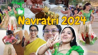 VLOG  Navratri Night 2 💚✨ [upl. by Alletsirhc]