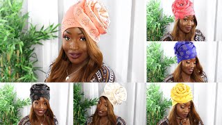 Easy Head WrapTurban Demo  10 Different Styles premade [upl. by Phene]