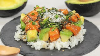 Poke Bowl Recipe  This Marinade Brings Salmon and Avocado to the Next Level [upl. by Akeme]