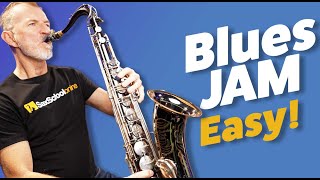 Easy BLUES Saxophone Jam for absolute beginners [upl. by Kra]