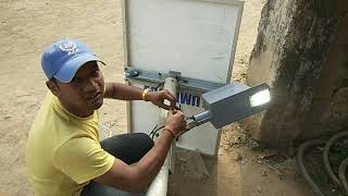 Solar Street Light Installation  40W street light amp 40Ah Lifepo4 battery with 5 year warranty [upl. by Anirbys]