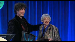 Neil Gaiman presents lifetime achievement award to Ursula K Le Guin at 2014 National Book Awards [upl. by Collum]