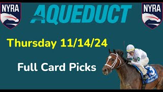 Aqueduct Thursday 1114 Selections  All Races [upl. by Curley]