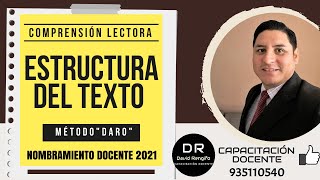 LA ESTRUCTURA TEXTUAL  COMPRENSIÓN LECTORA 2021  MÉTODO quotDAROquot [upl. by Olihs]