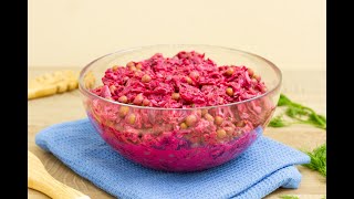 Beets salad in 15 minutes With eggs peas and pickles Perfect salad for any party Only vegetables [upl. by Nager]