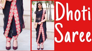 How to Wear Normal Saree as a Dhoti Saree  Easy and Quick [upl. by Llednyl370]