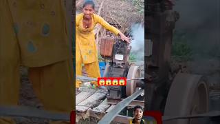 लड़की ने मशीन चलाया 😱😱 villagelife laxmi machine viralvideo automobile farming agriculture [upl. by Attaymik]