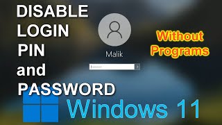 Windows 11 Remove login PIN and Password ➡️Without Programs [upl. by Latt]