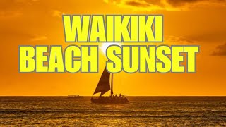 Waikiki Beach Sunset in Hawaii hawaii [upl. by Aronos]