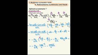 Ex 28 29 si 30 pag 5758 Raționalizarea numitorului unei fracții  Matematică 7 [upl. by Euqnimod95]
