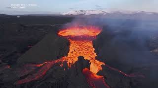 Lava Flow Seen at Iceland Crater [upl. by Oralia754]