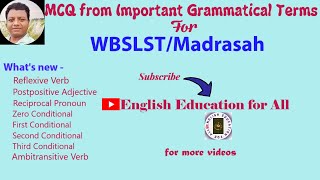 MCQ from Important Grammatical Terms for WBSLSTMadrasah [upl. by Anerok]