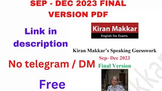 Makkar Final version speaking pdf September to December 2023  makkar speaking pdf Sep  Dec [upl. by Jordan]