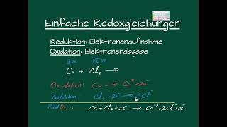 Redoxreaktionen  Einfache Redoxgleichungen [upl. by Delmor]