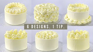 BEGINNERS PIPING TUTORIAL  6 DESIGNS 1 PIPING TIP │ 1M PIPING TIP │ CAKES BY MK [upl. by Fiora]