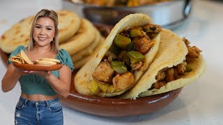 Meal on a Budget and Under 30 minutes Traditional Cheesy GORDITAS de CALABACITAS con POLLO [upl. by Aeli277]