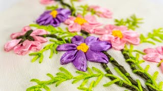 Wall Decorating Ideas  Ribbon Embroidery Flowers by Hand  HandiWorks 58 [upl. by Hinch]