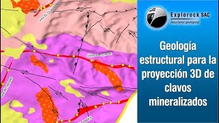 Geología estructural para la proyección 3D de clavos mineralizados l Explorock [upl. by Aihsotal]