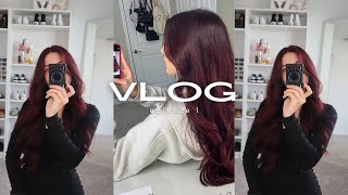 FIRST VLOG touching up my signature cherry red hair  step by step tutorial [upl. by Airamat]