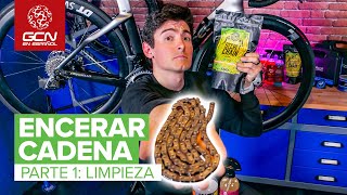 Cómo encerar una cadena de bicicleta  Parte 1 Limpieza y Preparación [upl. by Animahs]