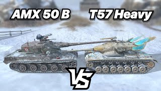 На ЗАБИВ127  ЛЕГЕНДАРНЫЕ БАРАБАННЫЕ ТЯЖИ  AMX 50 B vs T57 Heavy  После всех Ребалансов [upl. by Enelyam641]