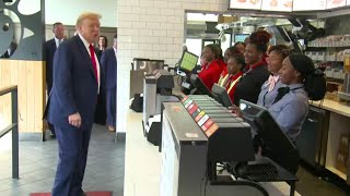 Donald Trump visits Atlanta ChickfilA [upl. by Susi143]