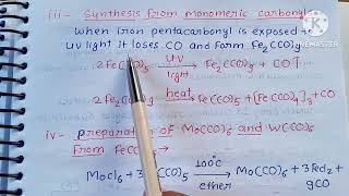 method of preparation of metal carbonyls [upl. by Bil575]