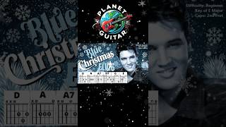 BLUE CHRISTMAS CAPO 2 by Elvis Presley Beginner Guitar Chord TAB amp Strum PlayAlong shorts [upl. by Irtimed968]