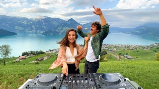 Groovy Deep House Music Mix  Outdoor Cooking in Alps  Swiss Cheese Fondue Dinner [upl. by Euphemia711]