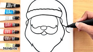 How to Draw and Paint CHRISTMAS SANTA CLAUS Painting using acrylic on canvas [upl. by Aiuqat]