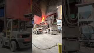 steelindustry process furnace melting electric machine steelmaking fire show amazingshorts [upl. by Akcebar]