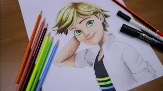 Miraculous ladybug drawing Adrien [upl. by Dallman]