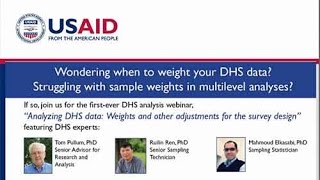 Webinar Weights amp Adjustments for DHS Surveys [upl. by Strickler]