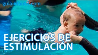 Primer contacto del bebé con el agua ejercicios estimulación [upl. by Johny]