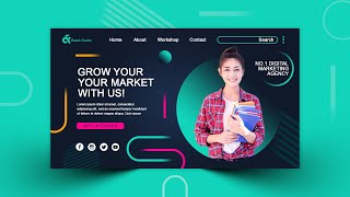 Landing Page Design  Business  Adobe Photoshop Tutorial [upl. by Alyac]