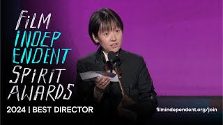 CELINE SONG wins BEST DIRECTOR at the 2024 Film Independent Spirit Awards [upl. by Esbenshade]