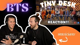 BTS Tiny Desk REACTION  BECOMING FAN  Twin Musicians React [upl. by Edgerton]