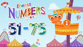 Endless Numbers  Learn to Count from 51 to 75  Simple Addition in English  Originator Games [upl. by Boeke]