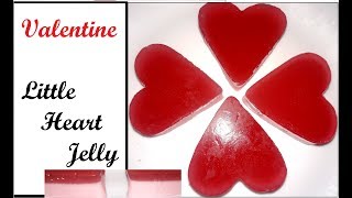 Valentine Little Heart Jelly Dessert Recipe  In Hindi and English [upl. by Pirbhai]