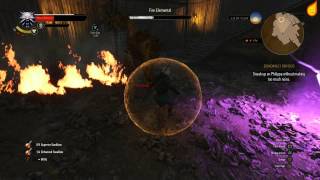 The Witcher 3 Fire Elemental Boss  Death March Difficulty [upl. by Shadow]