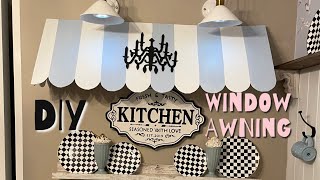 DIY WINDOW AWNING FRENCH CAFE STYLE  CHELLESGLAMHOME [upl. by Yessej546]