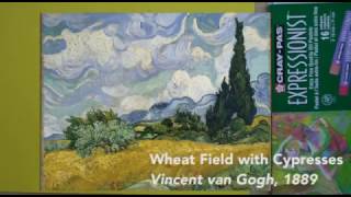 How to draw Van Goghs Wheat Field with Cypress with Oil Pastels [upl. by Oiralednac]