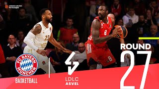 Bayern edges ASVEL to stay alive  Round 27 Highlights  Turkish Airlines EuroLeague [upl. by Reklaw]