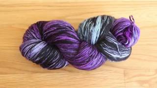 Dyepot Weekly 42  Overdyeing Broken Violet Sock Yarn with a Jacquard Black Acid Dye Dry Rub [upl. by Nollat]